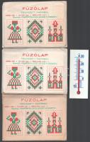 cca 1980 3 csomag fűzőlap borítékkal + egy játék hőmérő