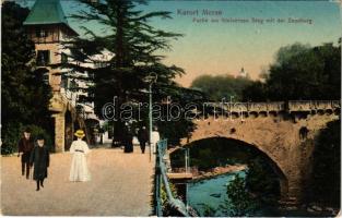 Merano, Meran (Südtirol); Kurort, Partie am Steinernen Steg mit der Zenoburg (EB)