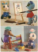 12 db MODERN magyar bábfilmes képeslap