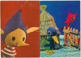 12 db MODERN magyar bábfilmes képeslap