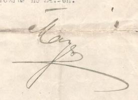 1922 Bp., Mayer János (1871-1955) kisgazda politikus, földmívelésügyi miniszter autográf aláírása ny...