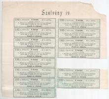 Brassó 1902. "Brassói Izraelita Hitközség" kötelezvénye 100K-ról szelvényekkel T:F restaur...