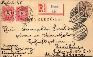 1899 (Vorläufer) Törcsvár, Tölcsvár, Törzburg, Bran; Bucsesd-havas. Zeidner H., Schäser A. / Muntii ...