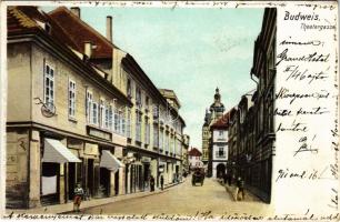 1911 Ceské Budejovice, Budweis; Theatergasse / street view