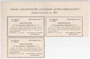 Budapest 1889. "Varasd-Goluboveczi Helyi Érdekű Vasut Részvény-társaság" elsőbbségi részvé...