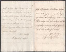 1817 Ruma (Árpatarló), Vajdaság, gróf Pejácsevich László, ill. Pejácsevich Sándor levelei, 2 db, &qu...