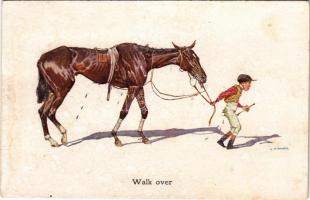 1925 Walk over, horse with jockey s: C. F. Bauer (wet damage)