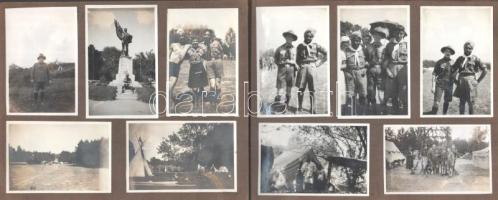 1933 A gödöllői cserkész Jamboreen készített 35 db fotó, kartonon, szép állapotban, 6×9 cm