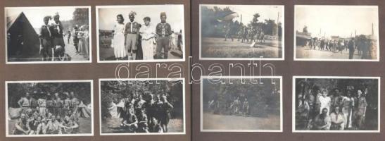 1933 A gödöllői cserkész Jamboreen készített 35 db fotó, kartonon, szép állapotban, 6×9 cm