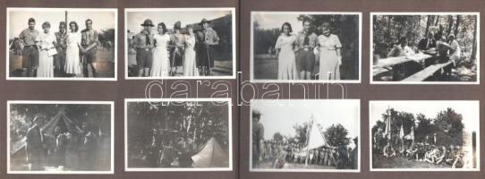 1933 A gödöllői cserkész Jamboreen készített 35 db fotó, kartonon, szép állapotban, 6×9 cm