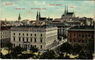 1910 Brno, Brünn; Besední dum, Dominikánsky kostel, Eliscino námestí, Dóm / church, cathedral (EK)