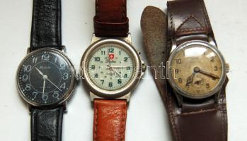 3 db karóra bőr szíjjal, közülük az egyik kvarc, a többi mechanikus