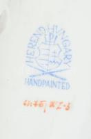 Herendi Waldstein zöld mintás laposváza. Jelzett, hibátlan, dobozában, m: 11,5 cm