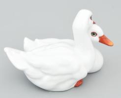 Herendi porcelán kacsapár, jelzett, hibátlan, dobozában, 10x7 cm