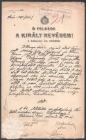 1914 Kolozsvár, &quot;Ő Felsége a Király nevében!&quot;, a kolozsvári kir. ítélőtábla ítélete válóperes ügyben, aláírásokkal, sérült papírfelzettel