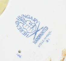 Herendi madárpár bogyós ágon. Jelzett, kézzel festett, hibátlan, dobozában, m: 16 cm