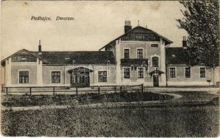 1915 Pidhaitsi, Pidhajci, Podhajce; Dworzec / railway station. L. Tenenbaum (fl)