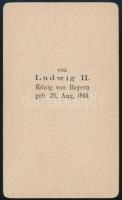 cca 1870-80 Wittelsbach II. Lajos bajor király (1845-1886) kitüntetésekkel dekorált portréja, kemény...
