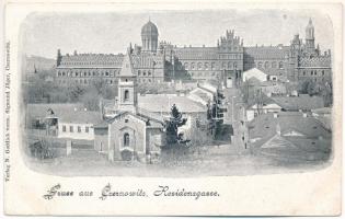 Chernivtsi, Czernowitz, Cernauti, Csernovic, Csernyivci; Residenzgasse / Residence of Bukovinian and Dalmatian Metropolitans, street view