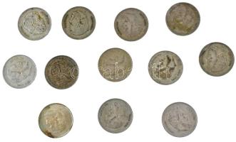 1947. 5Ft Ag "Kossuth" (12x) T:VF,F (közte 1db XF) patina, ph. Adamo F8.1