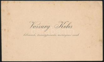 cca 1900 Vaszary Kolos (1832-1915) bíboros, esztergomi érsek saját kézzel írt köszönő sorai és autográf aláírása saját névjegykártyáján