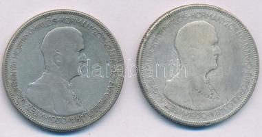 1930. 5P Ag "Horthy jobbra" (2x) T:F patina Adamo P8