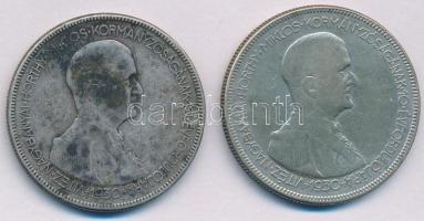1930. 5P Ag "Horthy jobbra" (2x) T:F patina Adamo P8