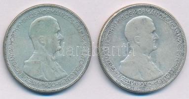 1930. 5P Ag Horthy jobbra (2x) T:VF,F patina Adamo P8