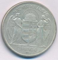 1930. 5P Ag "Horthy jobbra" hajas T:VF patina, ph. Adamo P8