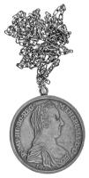 1780SF Tallér "Mária Terézia" mintájára készült ezüstözött fém medál jelzett Ag láncon (lánc: 6,46g/0.835) T:XF ph.