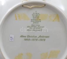 Dánia 3 darab kobalt festéses dísztányér, Hans Christian Andersen meséinek jeleneteivel díszítve, je...