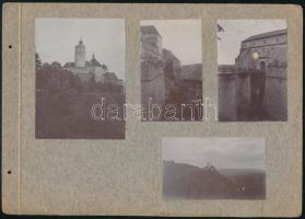 cca 1910-1920 Fraknó vára (Burg Forchtenstein), 4 db fotó, az egyik hidegpecséttel jelzett (Félix Aladár), albumlapra ragasztva, 8x5 cm és 9,5x7 cm között