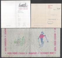 cca 1960-1980 8 db Hotel Vörös csillag szalvéta és menükártya