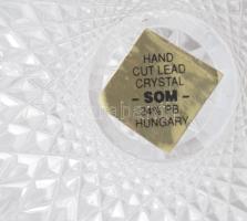 Magyar ólomkristály bonbonier, jelzett, hibátlan, d: 14,5 cm