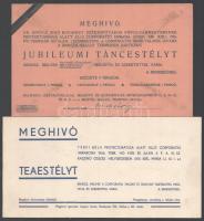 1935-1936 Vegyes meghívó tétel, 4 db, mindegyik borítékkal, ugyan annak a személynek a részére, Kispestre, Arrabona Teák 1936, Sopiana Álarcos Vigasság 1935, Corporatio Urbana Foed. EM. XIX. 1935, Turul Szövetség Verbőczy Bajtársi Egyesületének Kispest-Pestszentlőrinci Törzse Jogász-bál 1935.