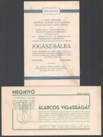 1935-1936 Vegyes meghívó tétel, 4 db, mindegyik borítékkal, ugyan annak a személynek a részére, Kisp...