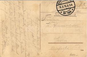 1916 Vilnius, Wilna; Kriegslazarett, Russische Reichsbank / Russian bank as military hospital, Red C...