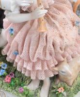 Unterweissbach zenélő pár. Jelzett, restaurált, m: 16 cm