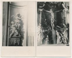 Székesfehérvár, Cisztercita templom, belsők - 8 db régi képeslap