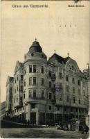 1915 Chernivtsi, Czernowitz, Cernauti, Csernyivci (Bukovina, Bucovina, Bukowina); Hotel Bristol / hotel, market (EK)