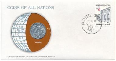 Belgium 1976. 10Fr Ni &quot;Nemzetek pénzérméi&quot; felbélyegzett borítékban, bélyegzéssel T:UNC  Belgium 1976. 10 Francs Ni &quot;Coins of all Nations&quot; in envelope with stamp and cancellation C:UNC