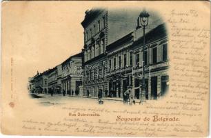 1898 (Vorläufer) Belgrade, Beograd; Rue Dubrovacka / street view, shops (EK)