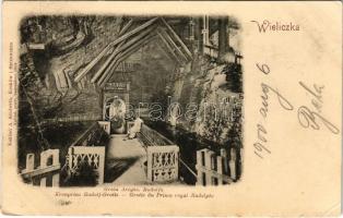 1900 Wieliczka, Grota Arcyks. Rudolfa / Kronprinz Rudolf-Grotte / mine, interior (fa)