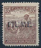 Fiume 1918 Arató 35f Bodor vizsgálójellel, H. IV. típus (5.500) (hiányzó sarok / missing corner)