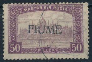 Fiume 1918 Parlament 50f Bodor vizsgálójellel, H. III. típus