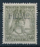 Fiume 1918 Zita 40f Bodor vizsgálójellel, H. III. típus