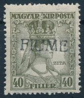 Fiume 1918 Zita 40f Bodor vizsgálójellel, H. II. típus