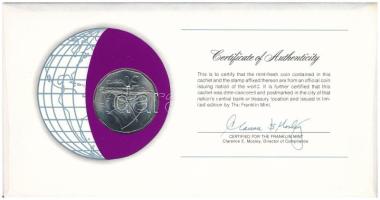 Fidzsi-szigetek 1976. 50c Cu-Ni "Nemzetek pénzérméi" felbélyegzett borítékban, bélyegzésse...