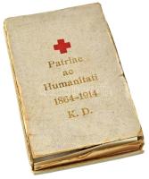 1914. "A Vörös Kereszt Bronz Díszérme hadidíszítménnyel" zománcozott, aranyozott bronz kit...