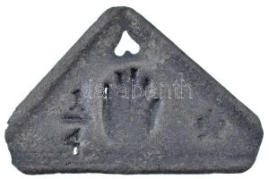 Nyitra ~1792-1835. Nyitrai Káptalan kézirobot Fe bárcája, negyed munkáról (38x57mm) T:F anyaghiány
...